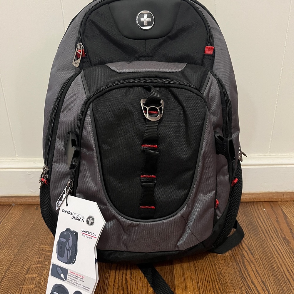 Swiss Digital Designs Univector Black and Gray Backpack